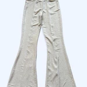 Madden NYC Women's metallic bellbottom festival pants rave party